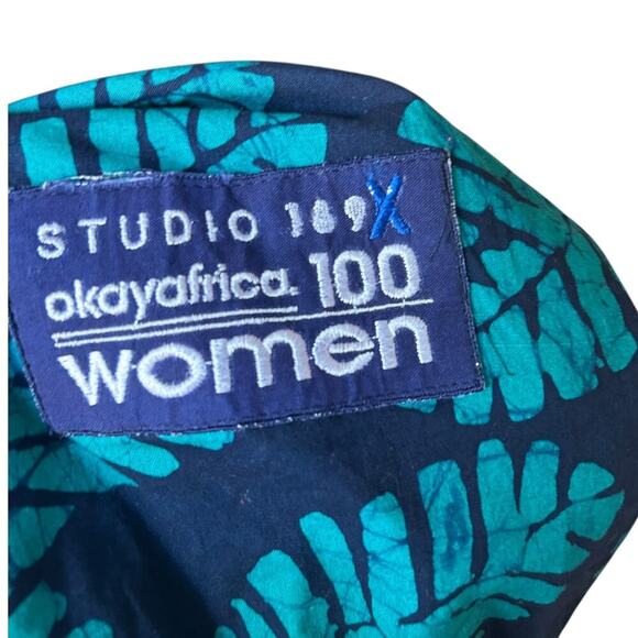 Studio 189 x Okay Africa Pink Blue Green Kimono Open Cardigan Silk Cotton Medium - Picture 7 of 8